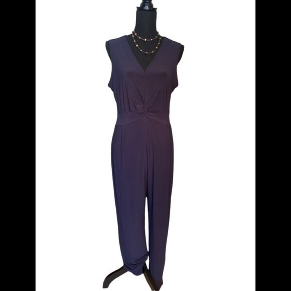 NY Collection Navy Blue  Dressy Pantsuit - Picture 1 of 3